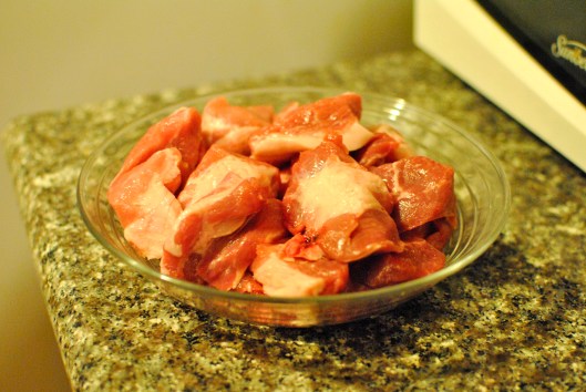 About a pound of pork. About a pound of pork.